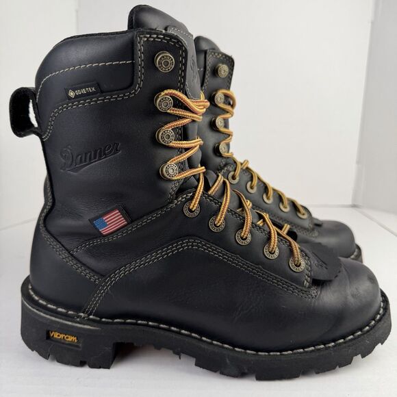 Danner Quarry Mens 7 Soft Toe Waterproof 17309 Black Leather Lace Up USA Made main image 9